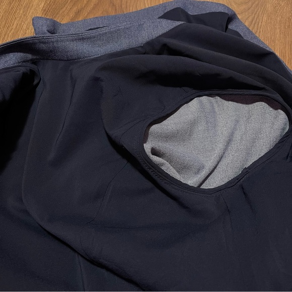 Alice + Olivia Coley Mock Neck A-Line Dress Medium Denim - Picture 12 of 13